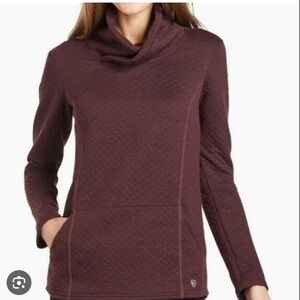 Kuhl Athena’ Quilted Cowl Neck Long Sleeve Pull Over Sweater Sweatshirt XL
